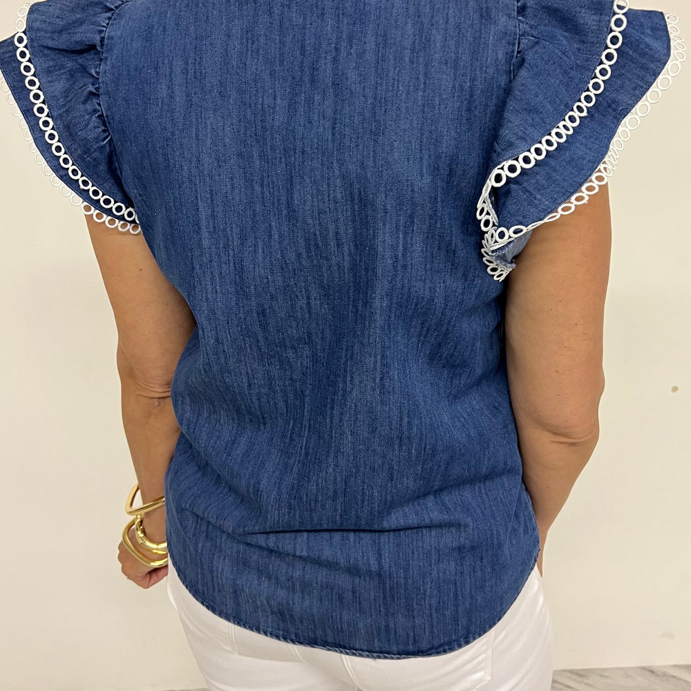 
                  
                    Montana Denim Flutter Sleeve Top
                  
                