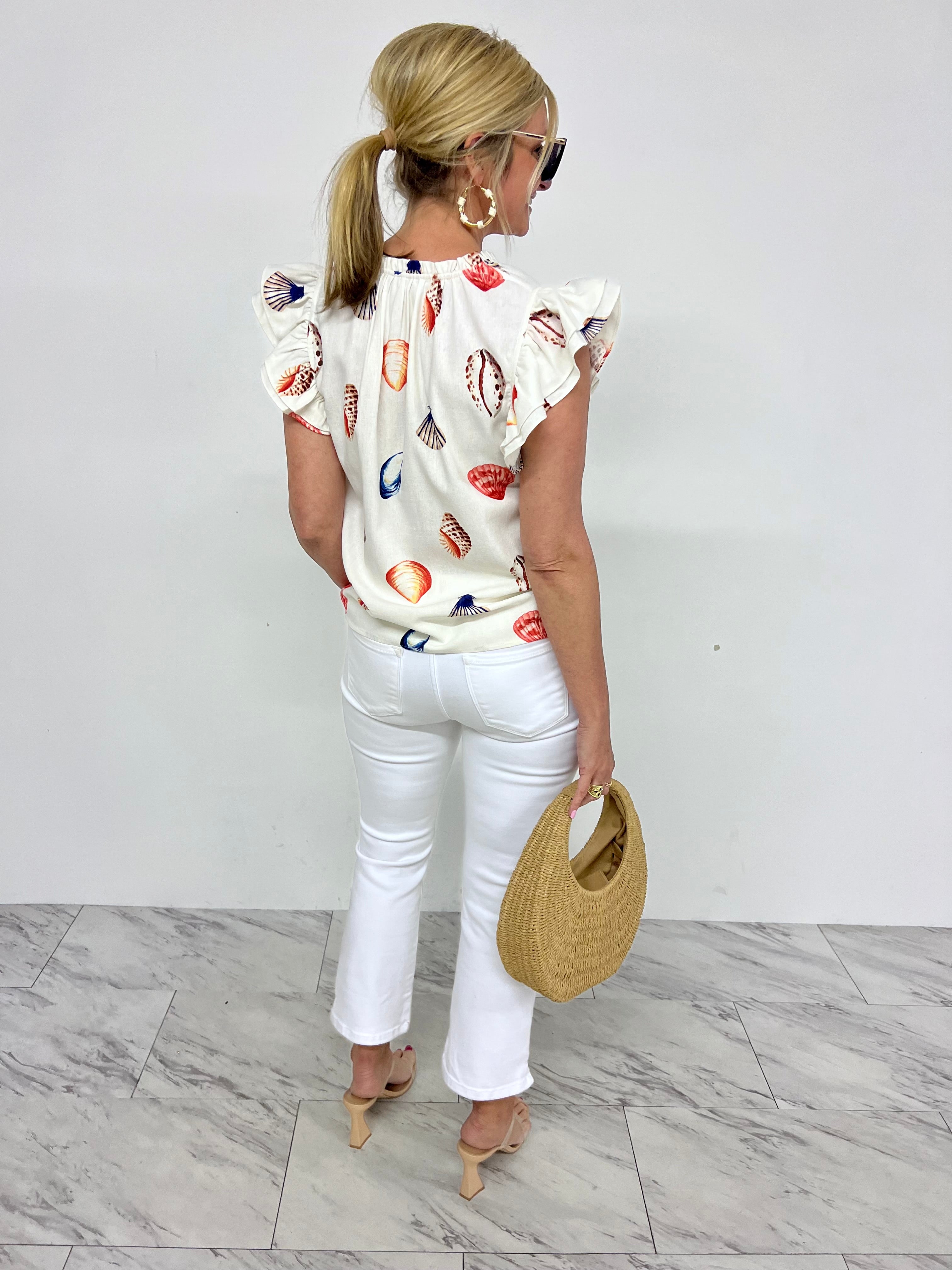 Paradise Beach Shell Top – shop chartreuse