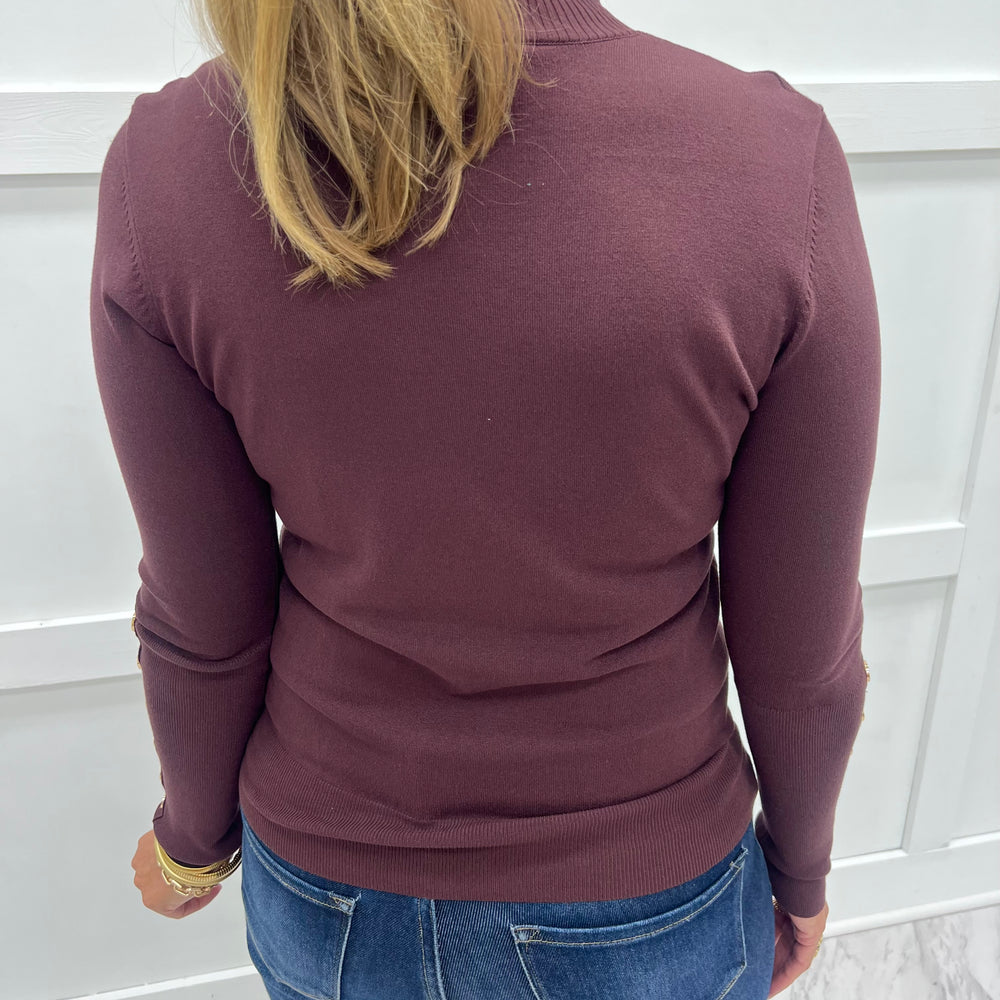 
                  
                    Veronica Chocolate + Button Sleeve Top
                  
                