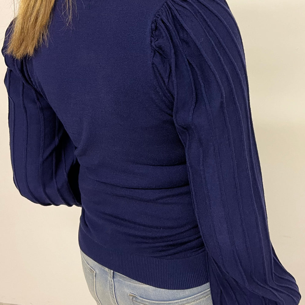 
                  
                    Verona Pleat Sleeve Sweater (Navy)
                  
                