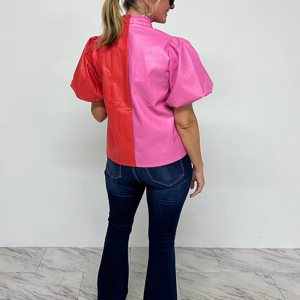 
                      
                        Monroe Leather Colorblock Top -FINAL SALE
                      
                    