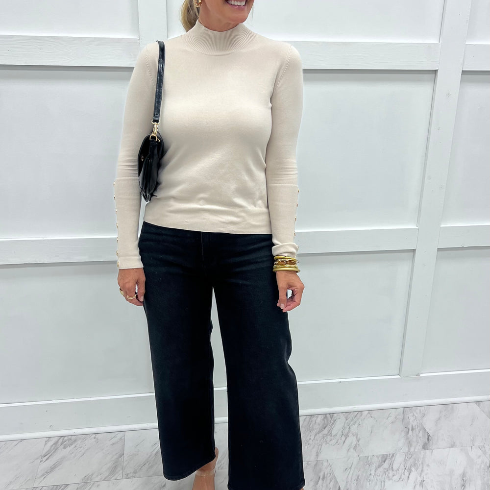 
                  
                    Veronica Beige + Button Sleeve Top
                  
                