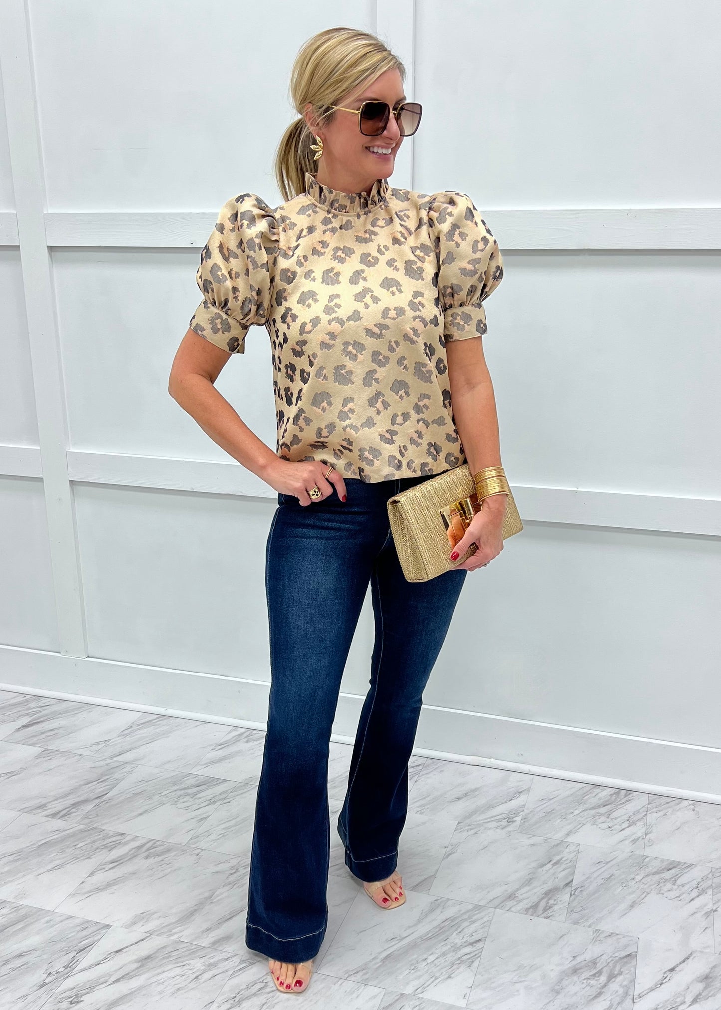 Fierce + Festive Leopard Top (Gold)