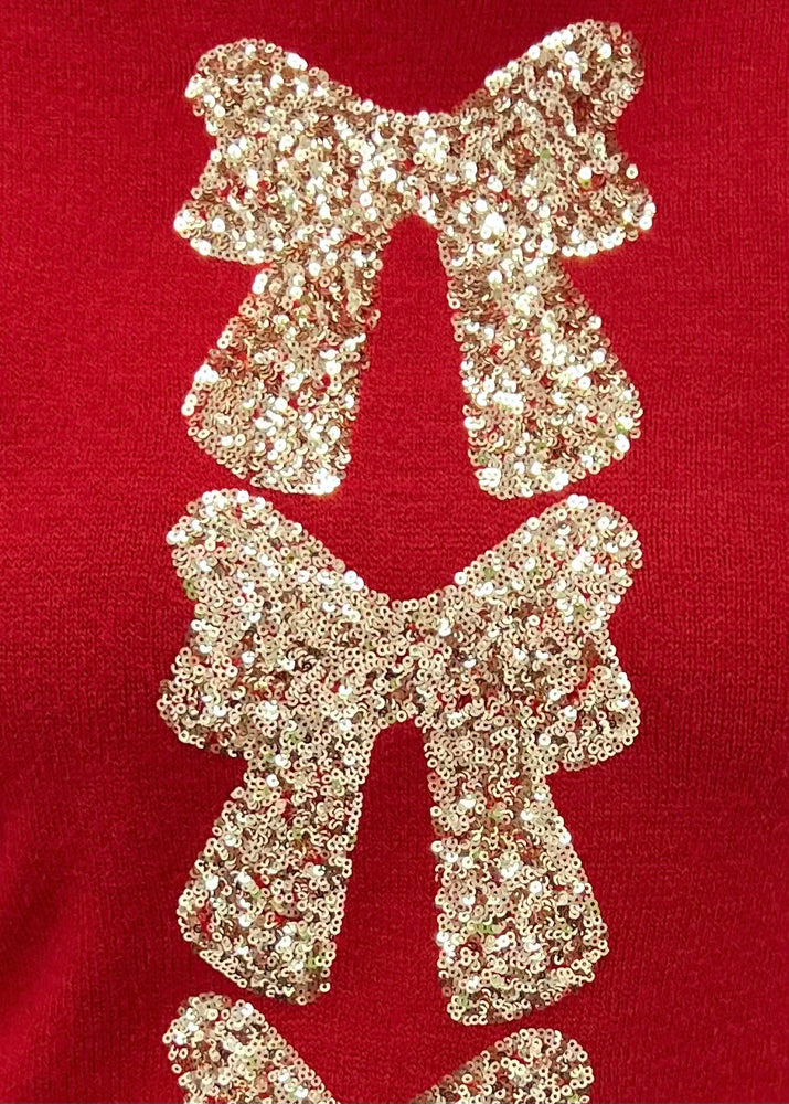 
                  
                    Season To Shine Bow Sweater (Red)
                  
                