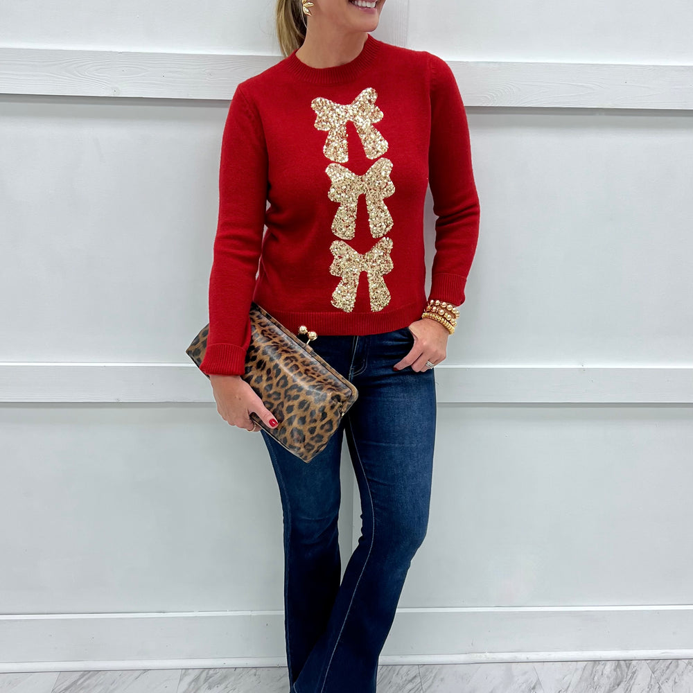 
                  
                    Season To Shine Bow Sweater (Red)
                  
                