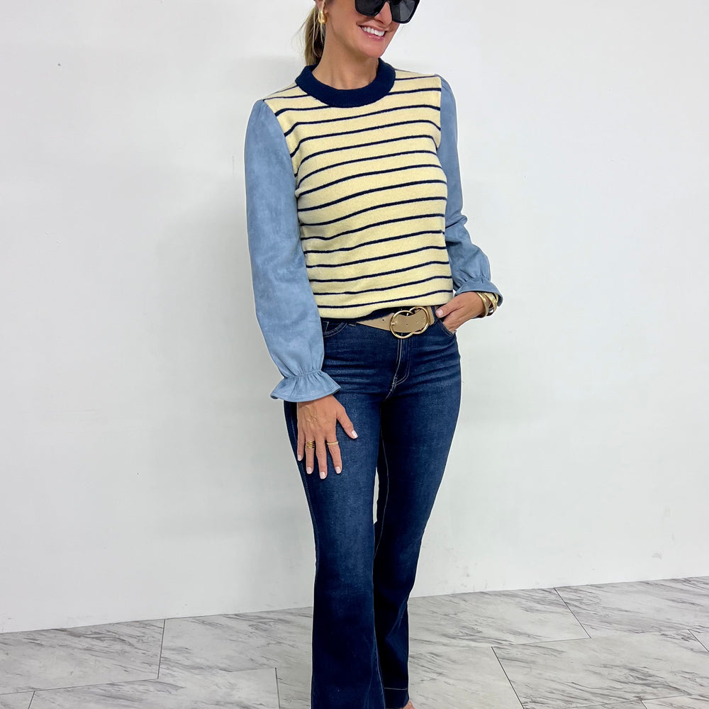 
                      
                        Sierra Suede + Stripe Sweater
                      
                    