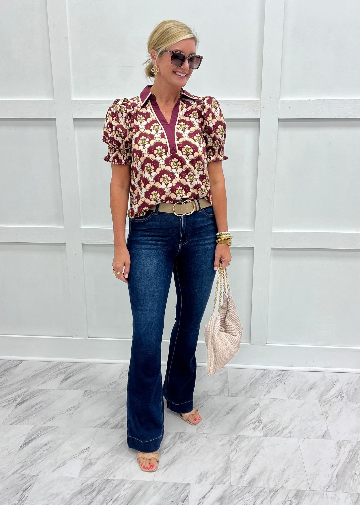 Wilmington Wine Print Top
