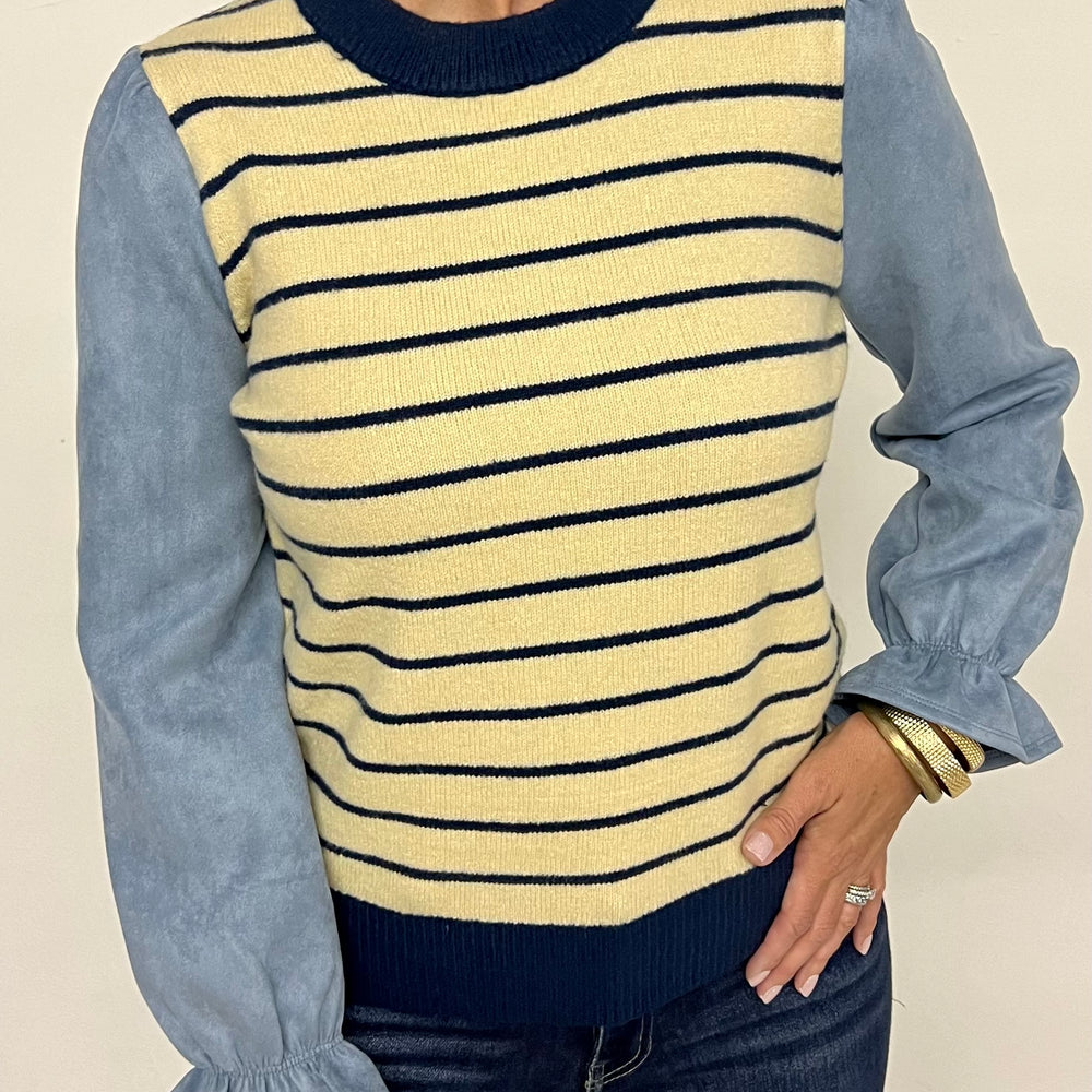 
                      
                        Sierra Suede + Stripe Sweater
                      
                    