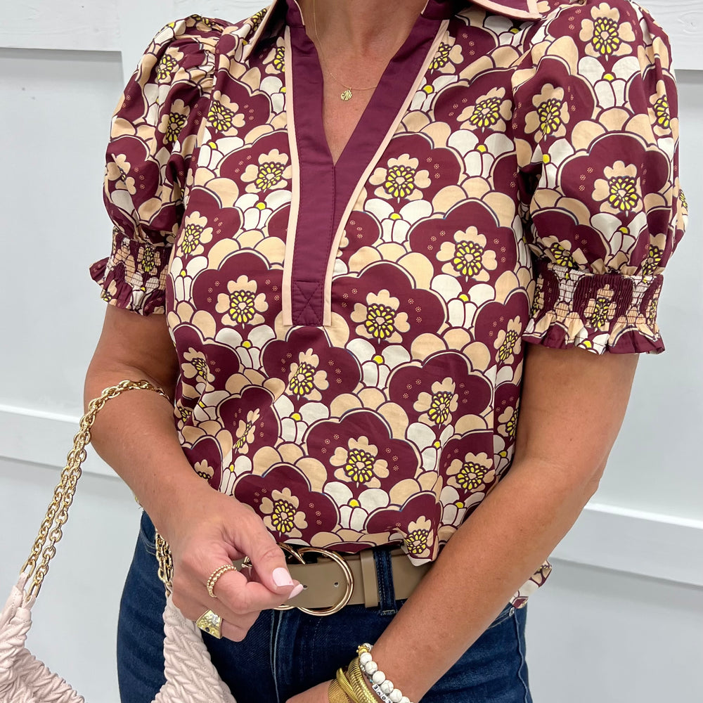 
                  
                    Wilmington Wine Print Top
                  
                