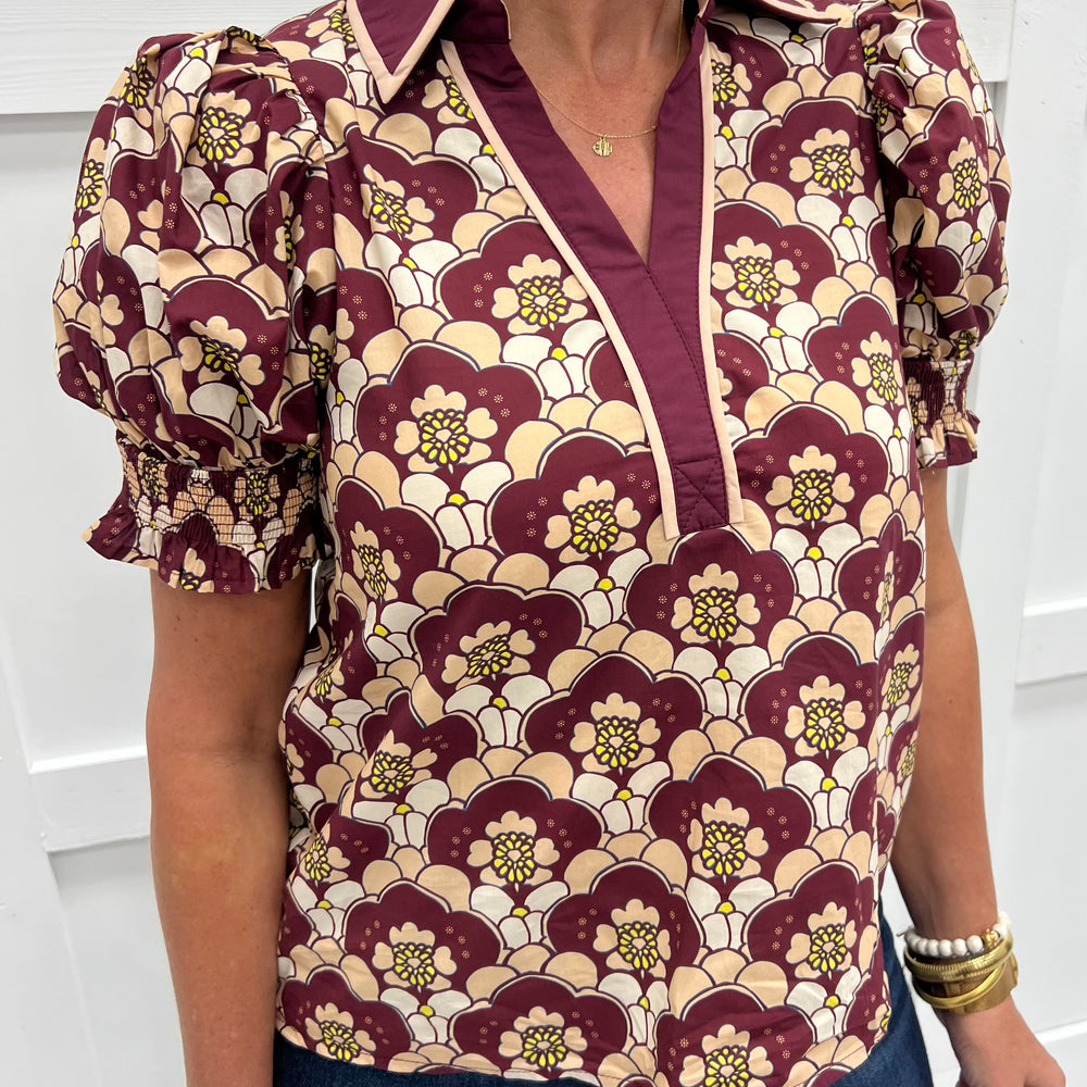 
                  
                    Wilmington Wine Print Top
                  
                