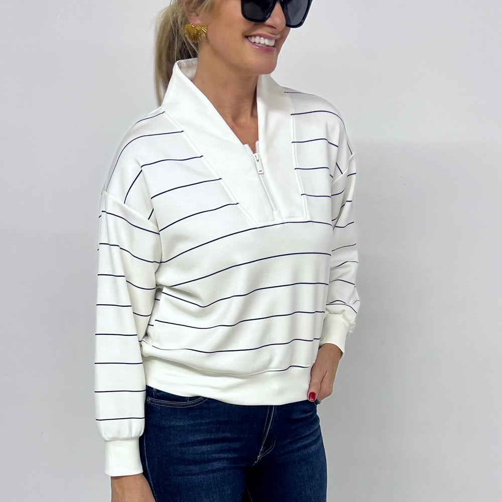 Parker Stripe Scuba Pullover Jacket