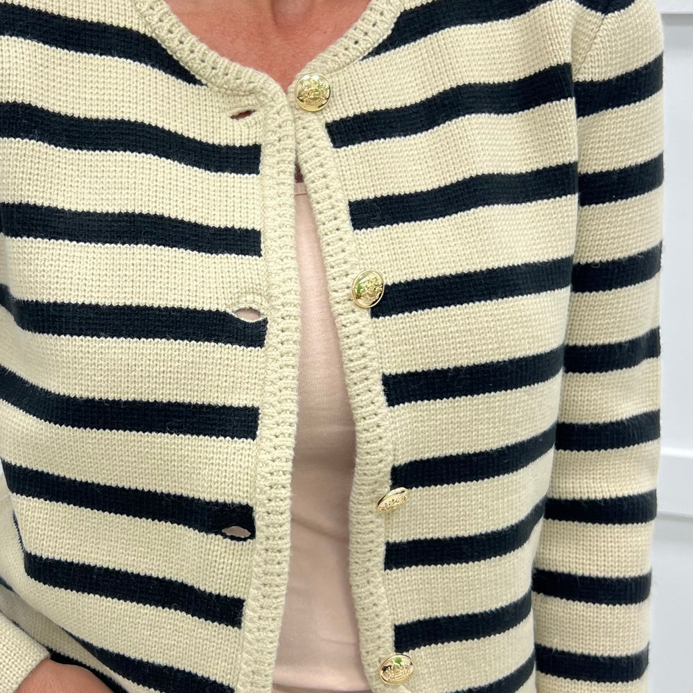 Regent Stripe Cardigan (Black)
