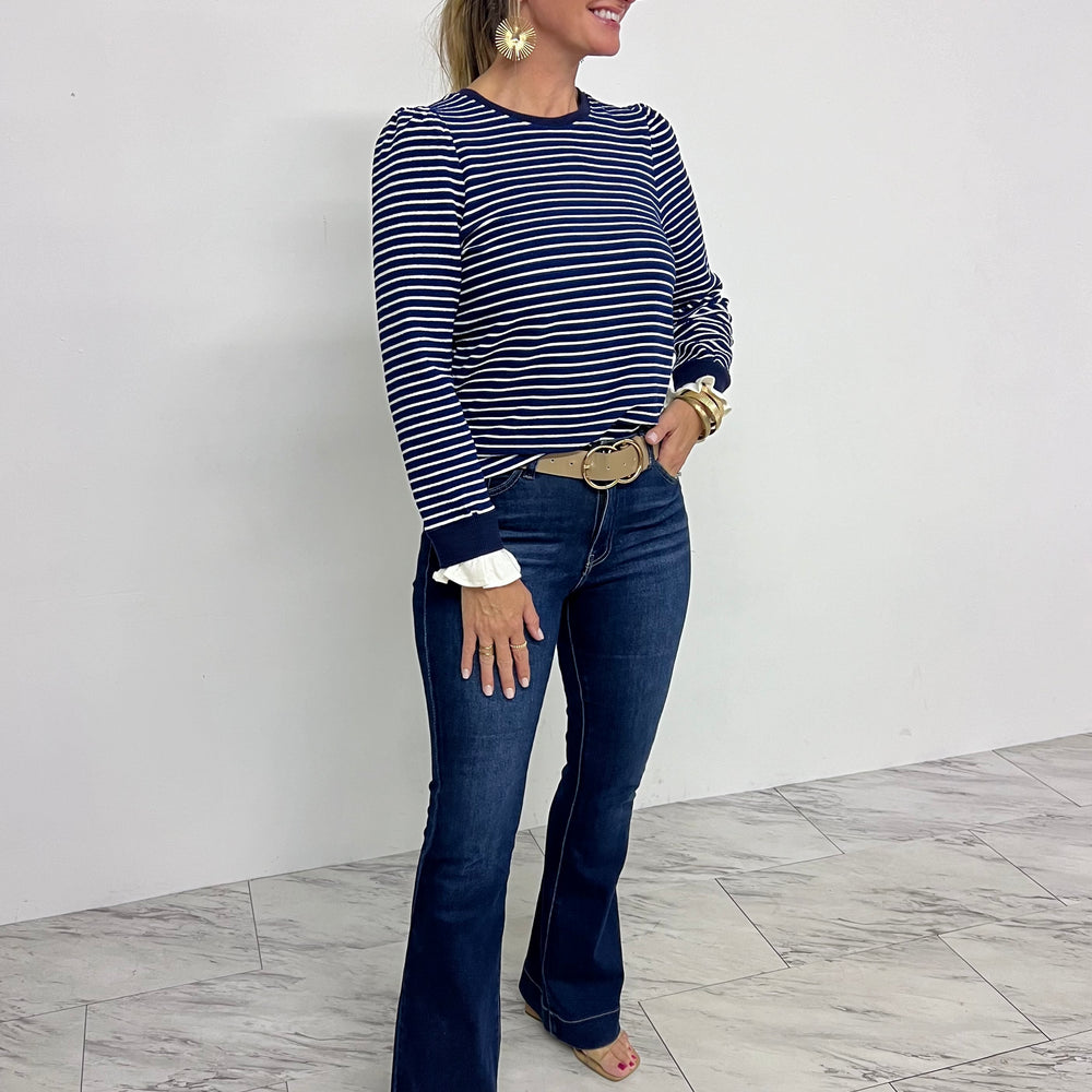 
                      
                        Chasing Midnight Navy Stripe Top
                      
                    