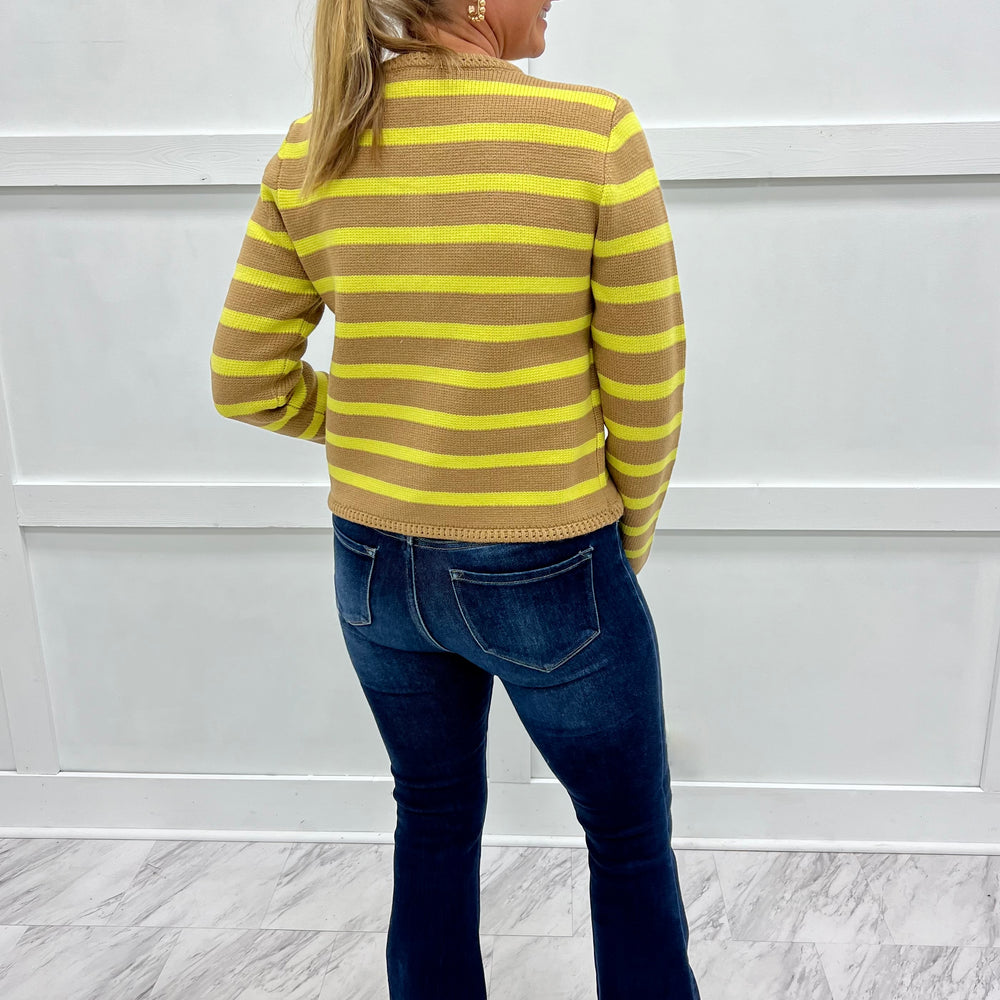 
                  
                    Regent Stripe Cardigan (Chartreuse)
                  
                