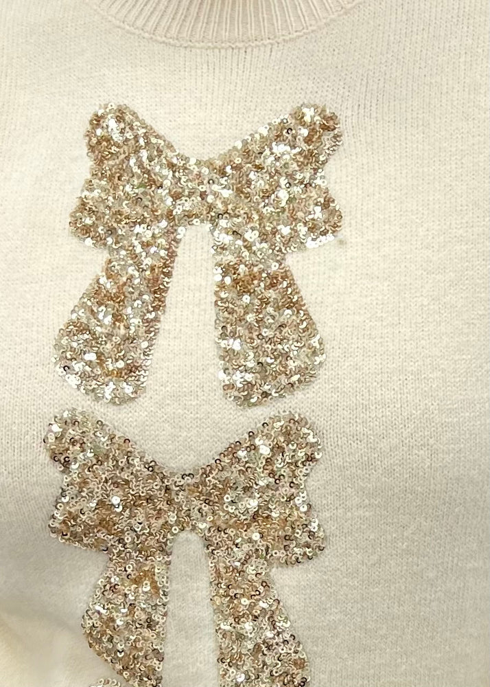
                  
                    Season To Shine Bow Sweater (Cream)
                  
                