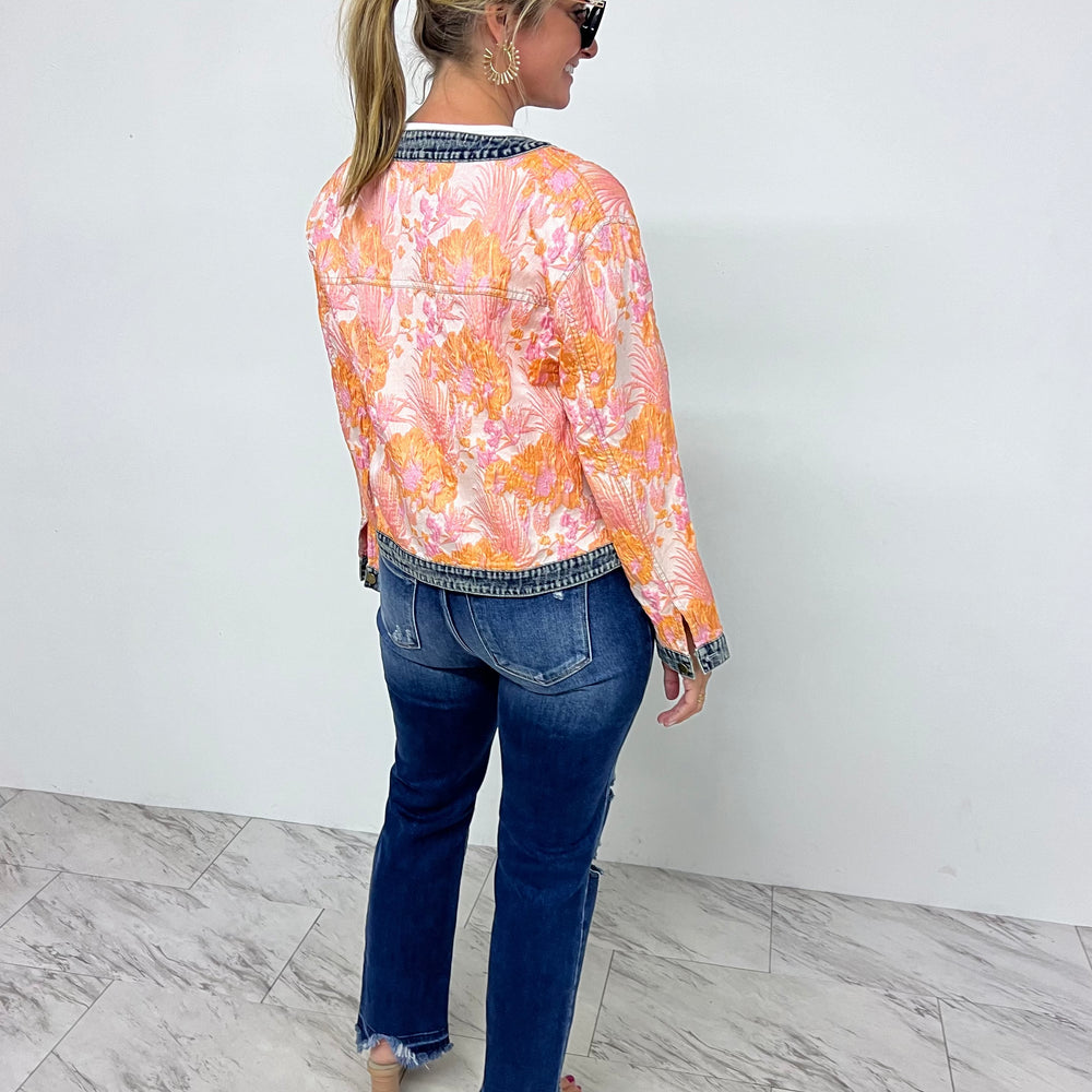 
                  
                    Calla Print + Denim Jacket
                  
                