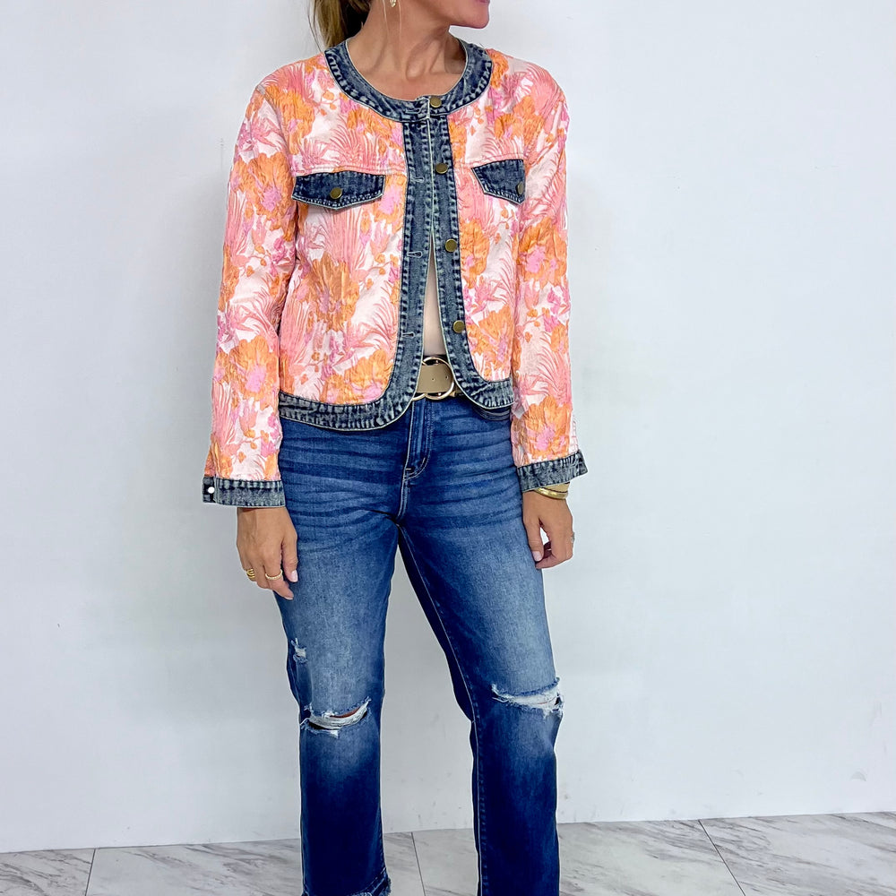 
                  
                    Calla Print + Denim Jacket
                  
                