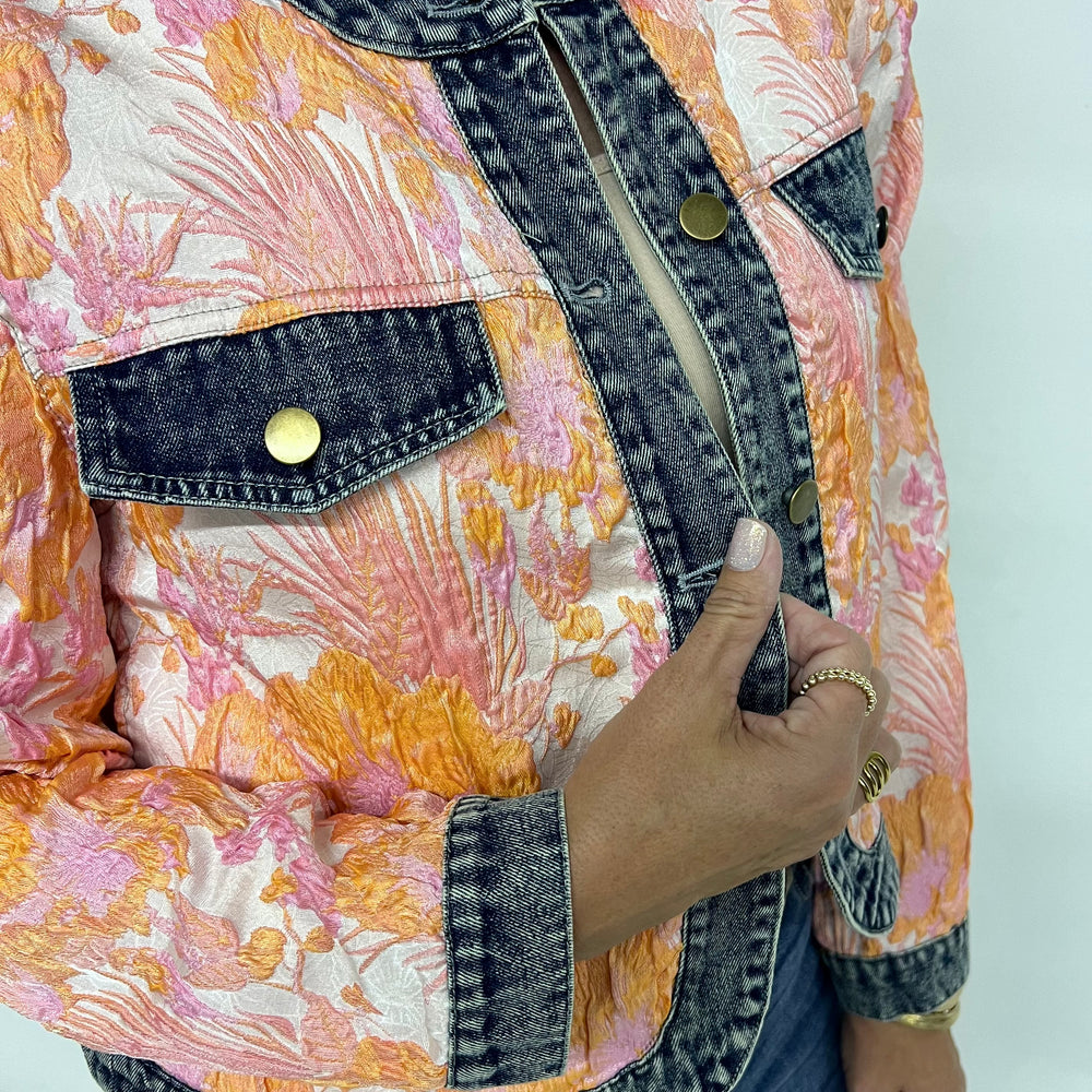 Calla Print + Denim Jacket