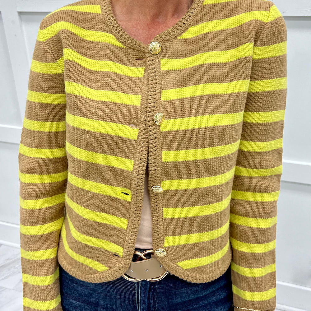 
                  
                    Regent Stripe Cardigan (Chartreuse)
                  
                