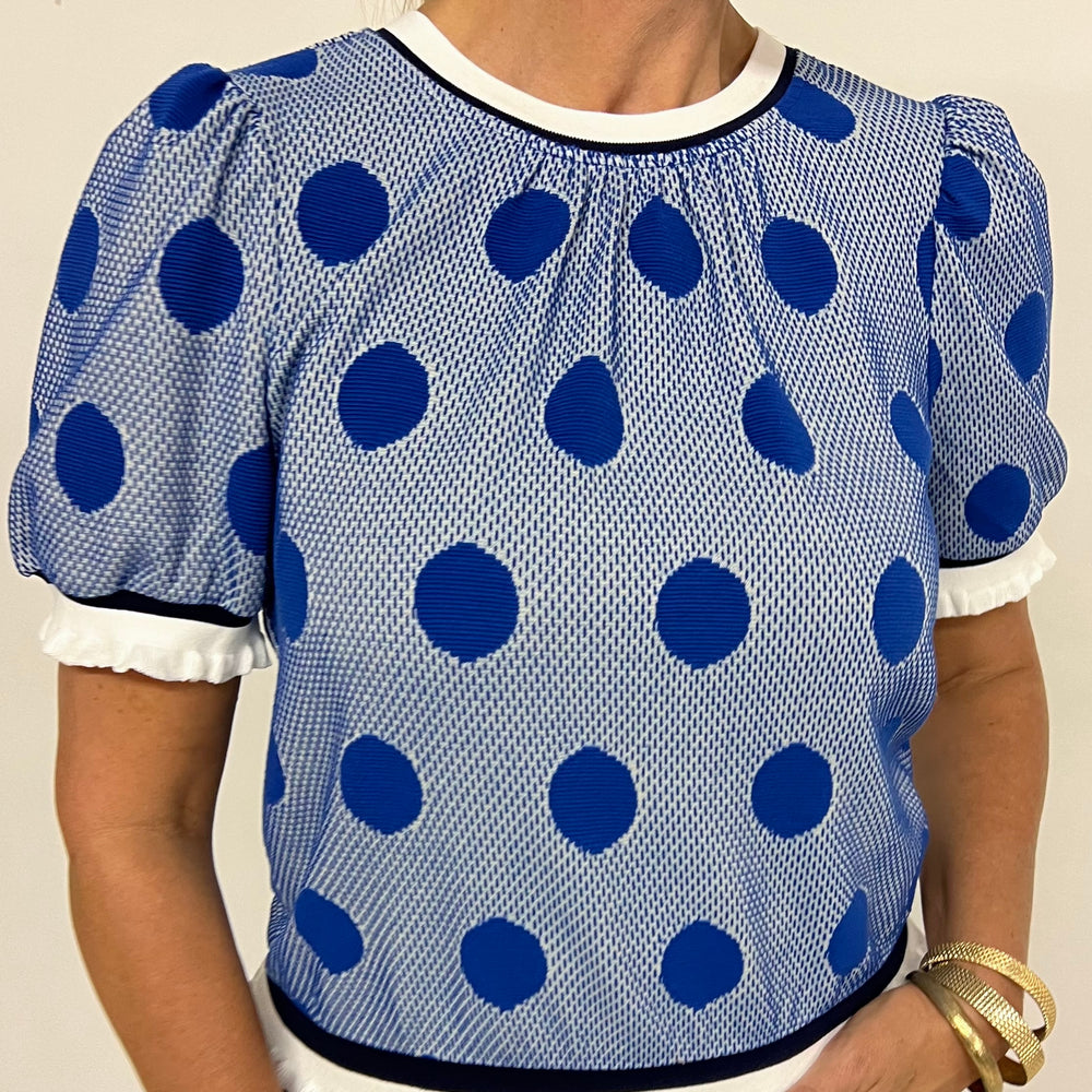 
                      
                        Cleo Blue Circle Top
                      
                    