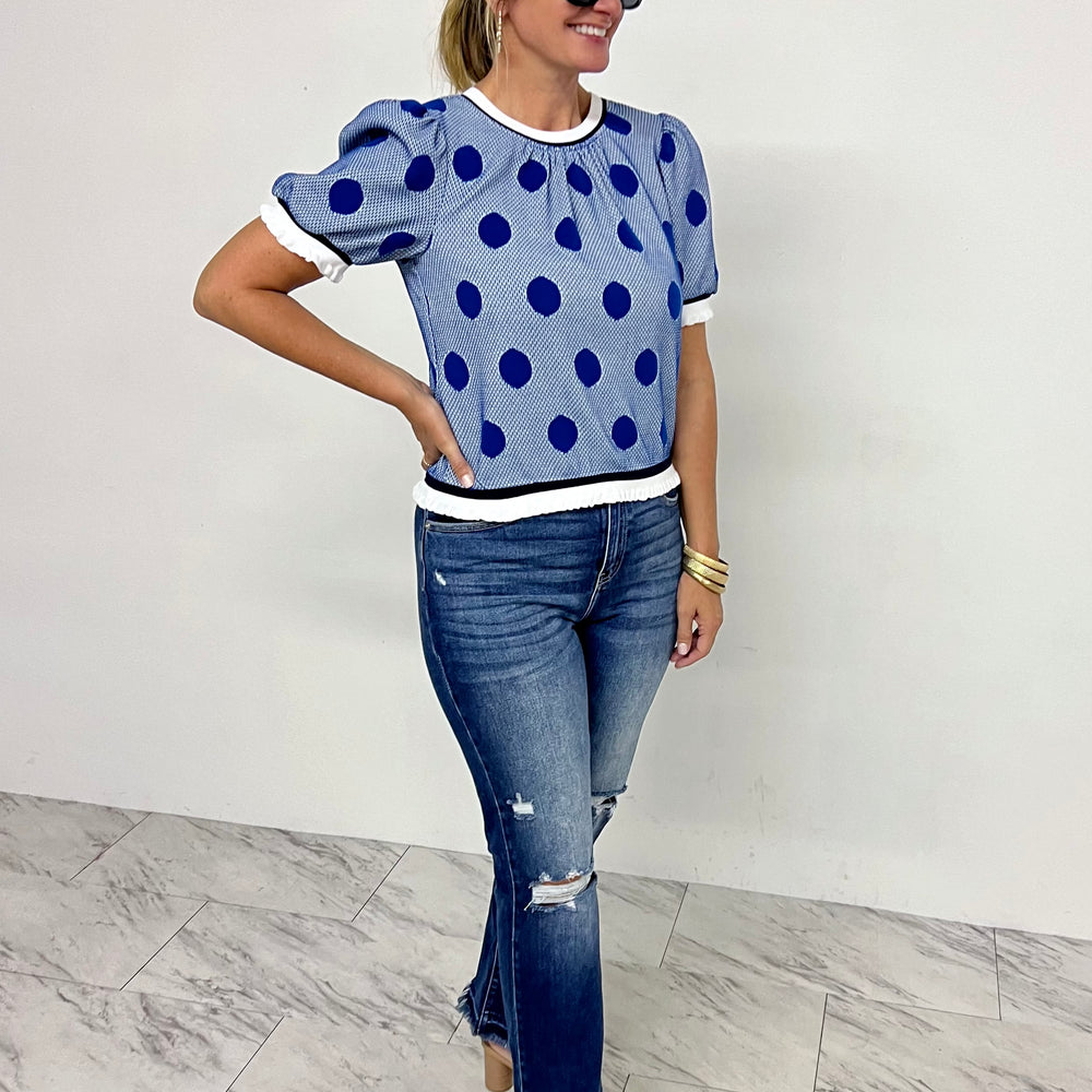 
                      
                        Cleo Blue Circle Top
                      
                    