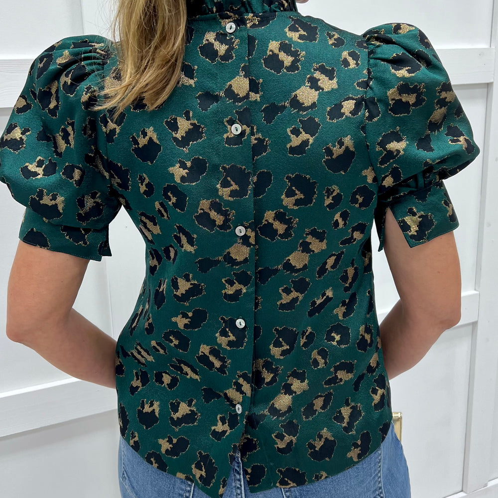Fierce + Festive Leopard Top (Green)