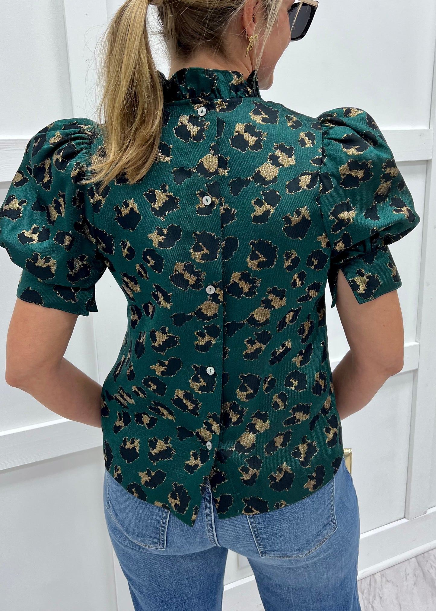 Fierce + Festive Leopard Top (Green)