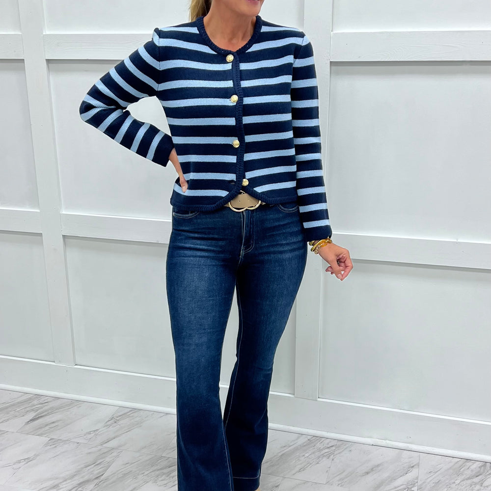 
                  
                    Regent Stripe Cardigan (Blue)
                  
                