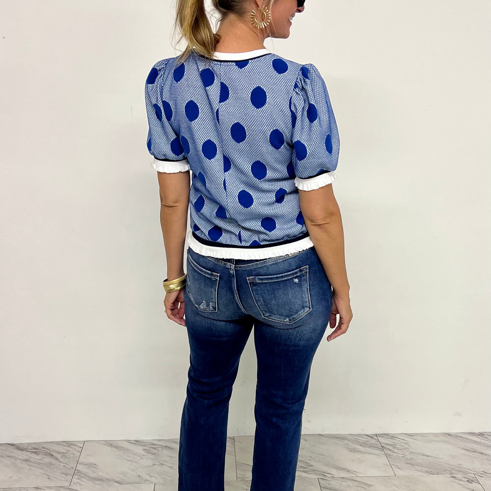 
                      
                        Cleo Blue Circle Top
                      
                    