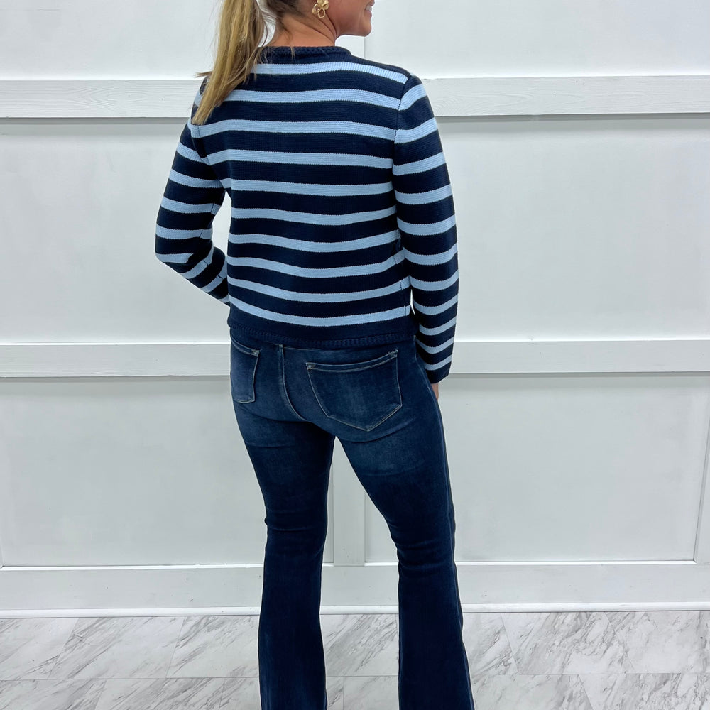 
                  
                    Regent Stripe Cardigan (Blue)
                  
                