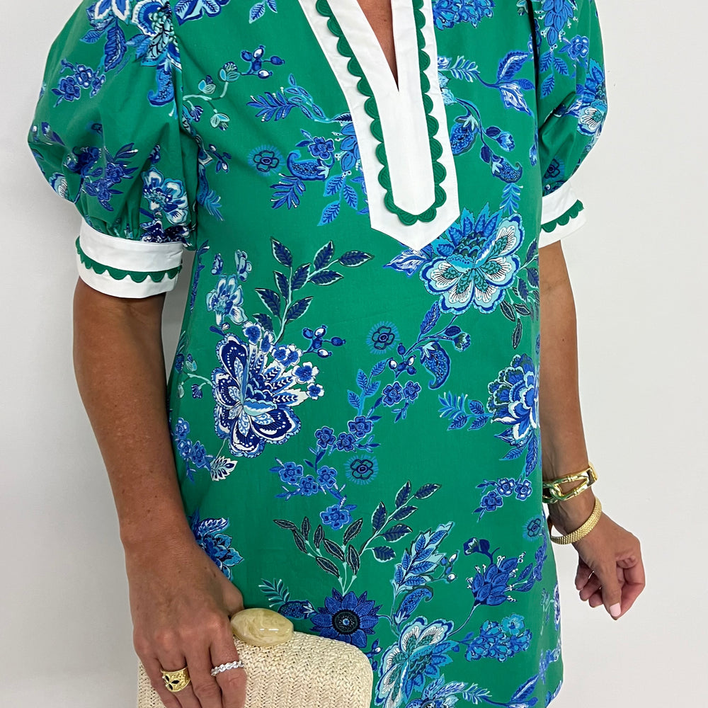 Sadler Green + Scallop Detail Dress-FINAL SALE