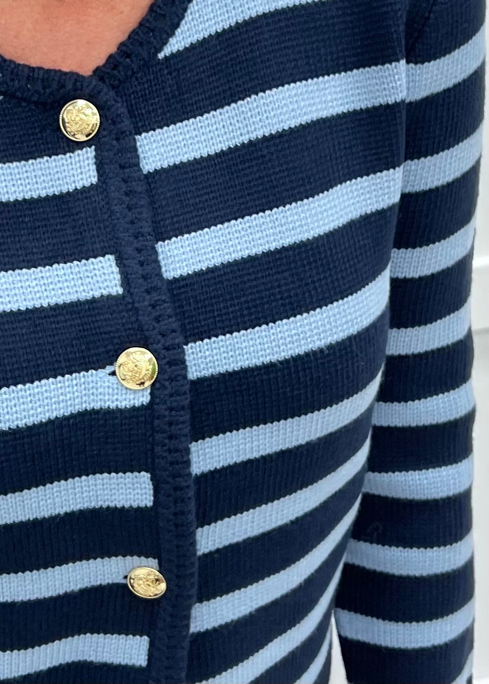 Regent Stripe Cardigan (Blue)