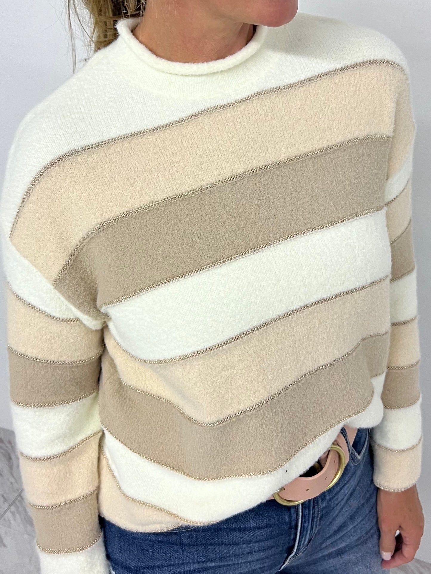 Heart So True Shimmer Stripe Sweater