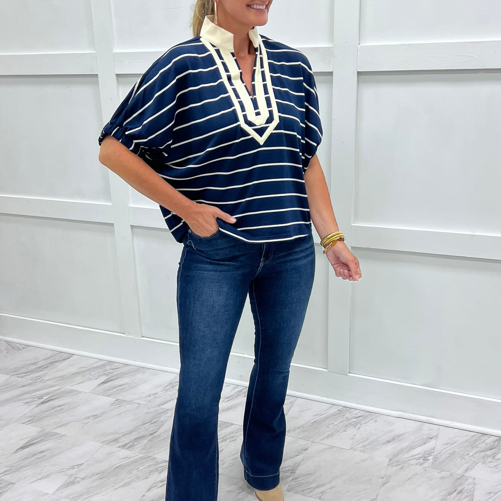Midnight Lines Striped Top