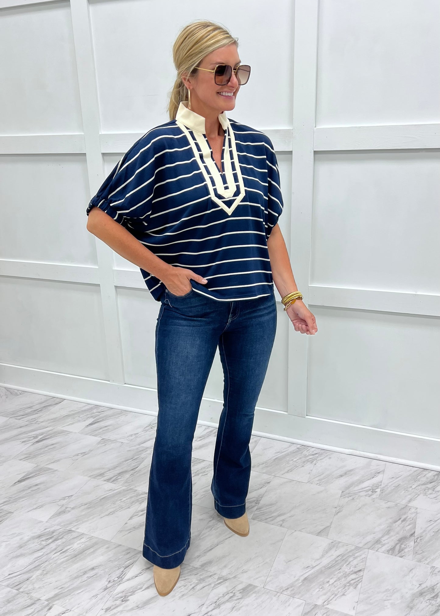 Midnight Lines Striped Top
