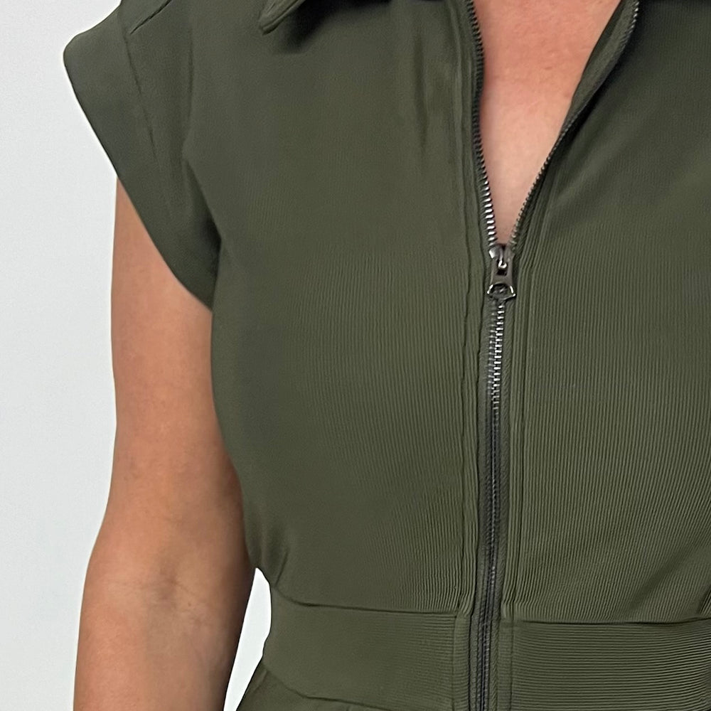 
                      
                        Elle Zip Front Dress (army)
                      
                    