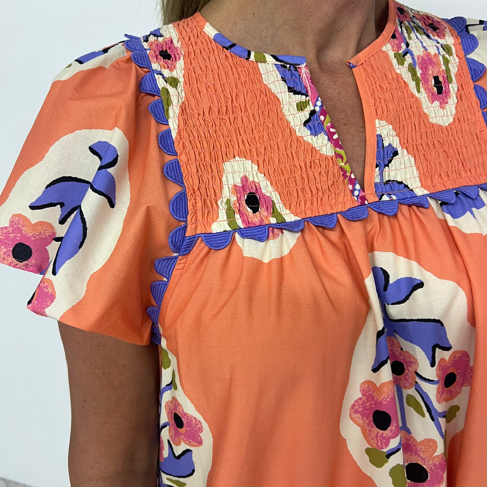 
                  
                    Social Darling Coral Print Dress
                  
                