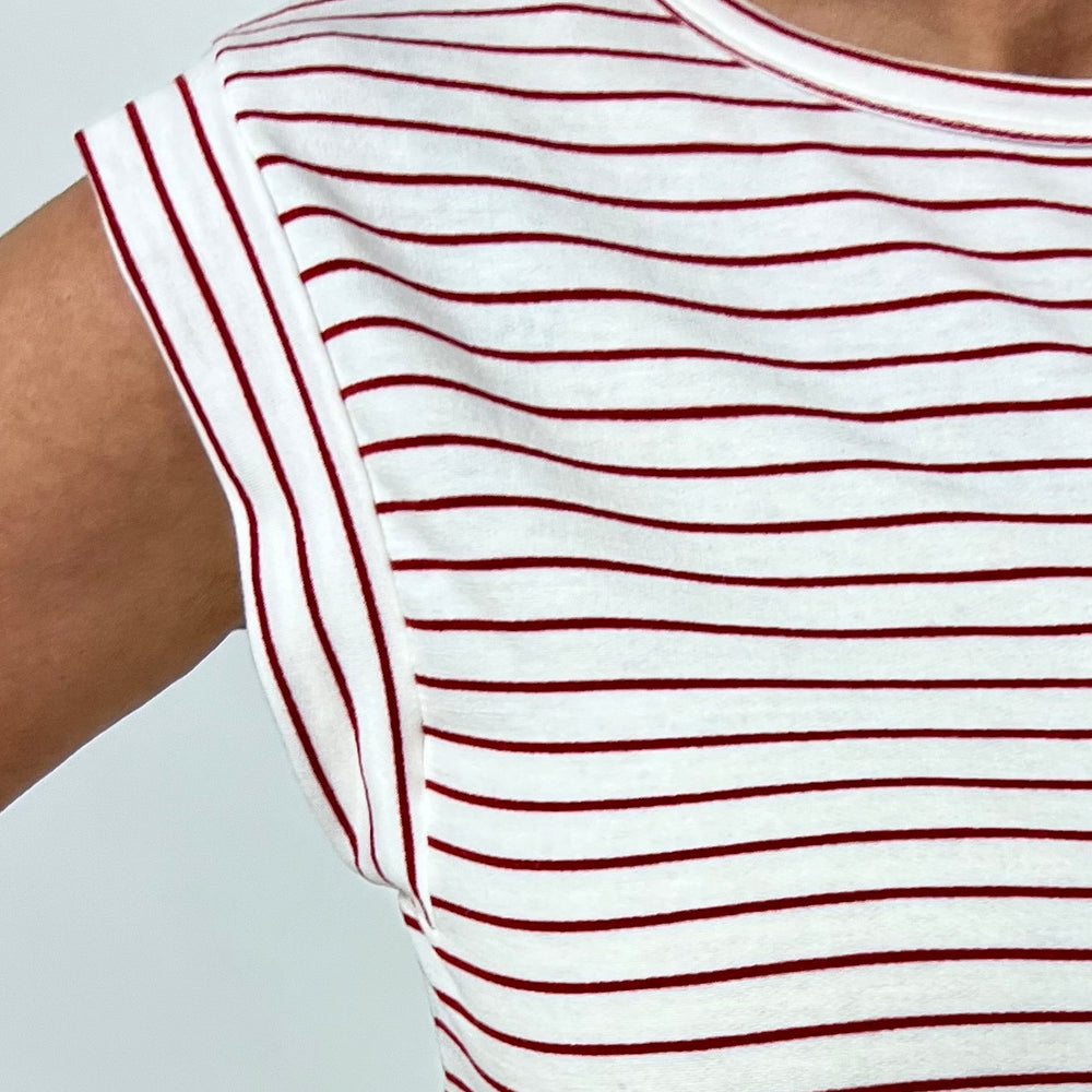 
                  
                    Crew Red + White Stripe Top
                  
                