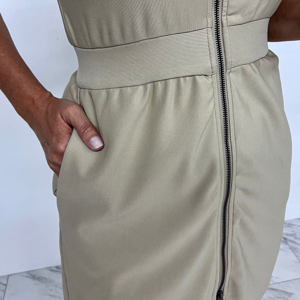 
                      
                        Elle Zip Front Dress (Taupe)
                      
                    