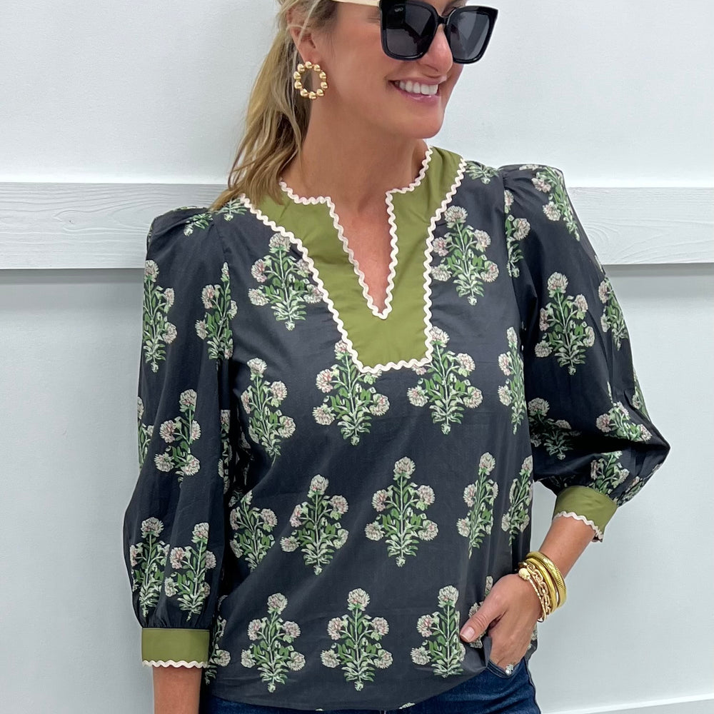 
                  
                    Charmed Print V.Neck Top
                  
                