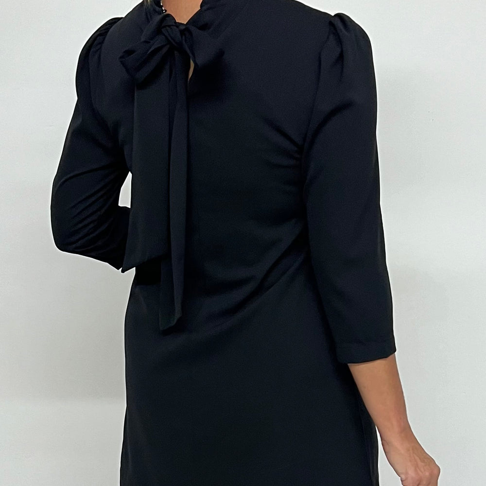 Noelle Tie Neck Dress (black)