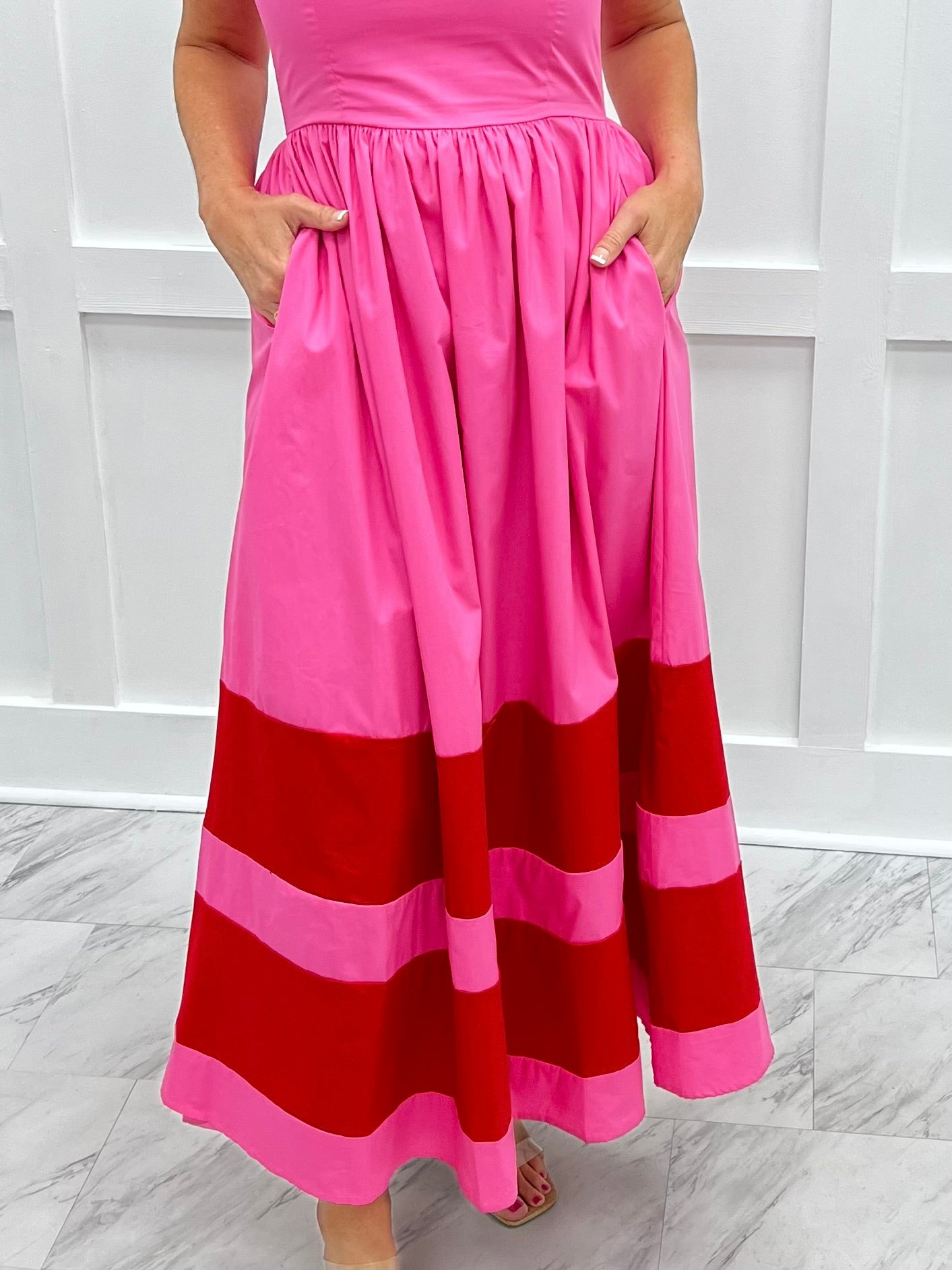 hot pink dress lipstick on Wednesdays we wear pink + red Super Stay Vinyl Ink Lipstick @maybelline @paulyblanch