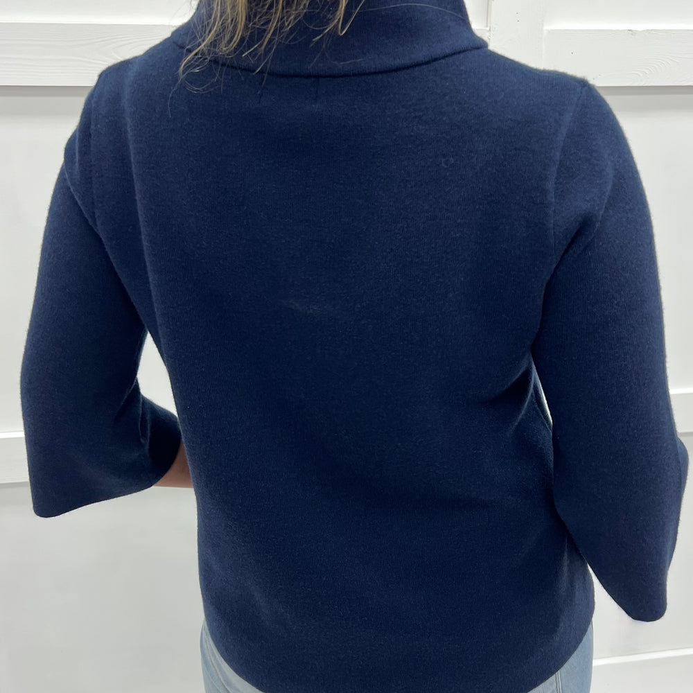 
                  
                    Estelle Navy Mock Neck Sweater
                  
                
