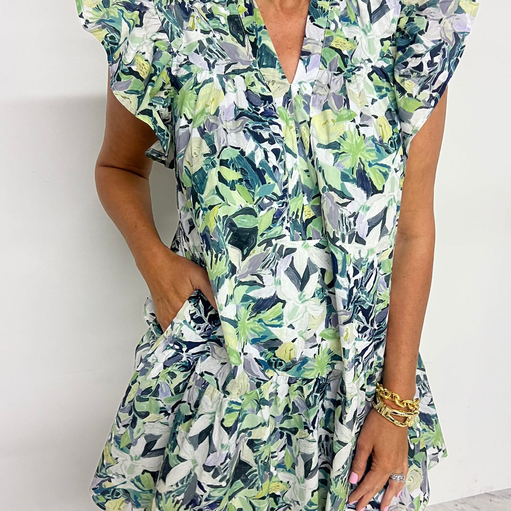 Garden Green Floral Dress