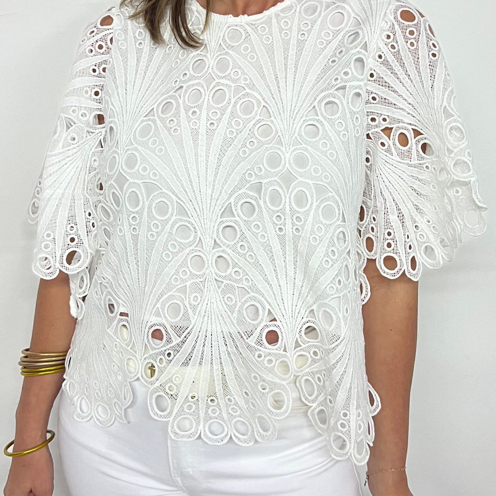 The Spencer Scallop Lace Top - FINAL SALE