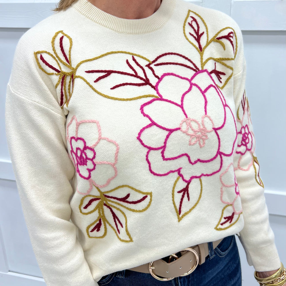 Mave Floral Embroidered Sweater