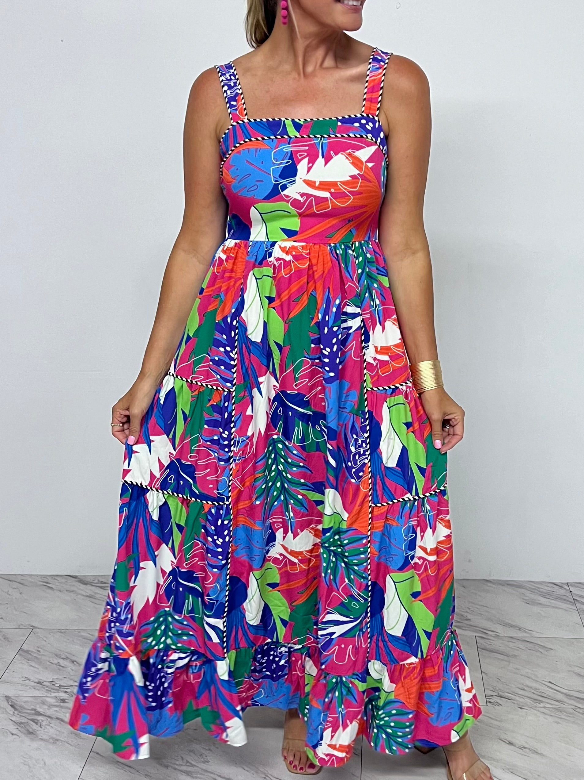 Oasis palm print deals sundress