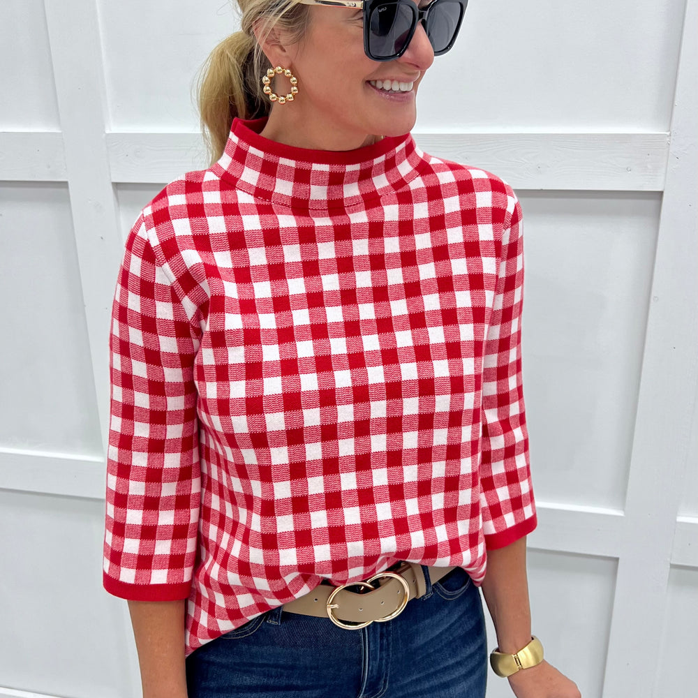 Southern Social Gingham Sweater