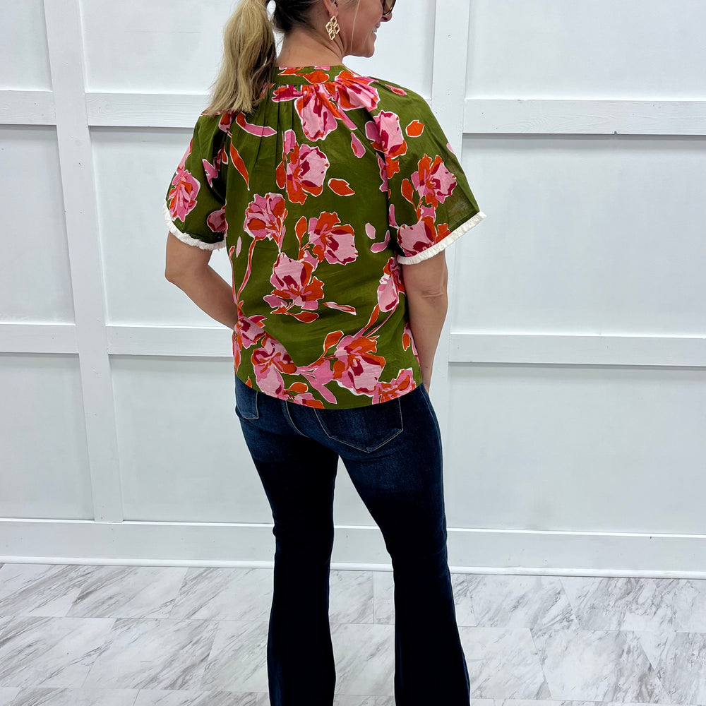 
                  
                    August Flower Button Front Top
                  
                