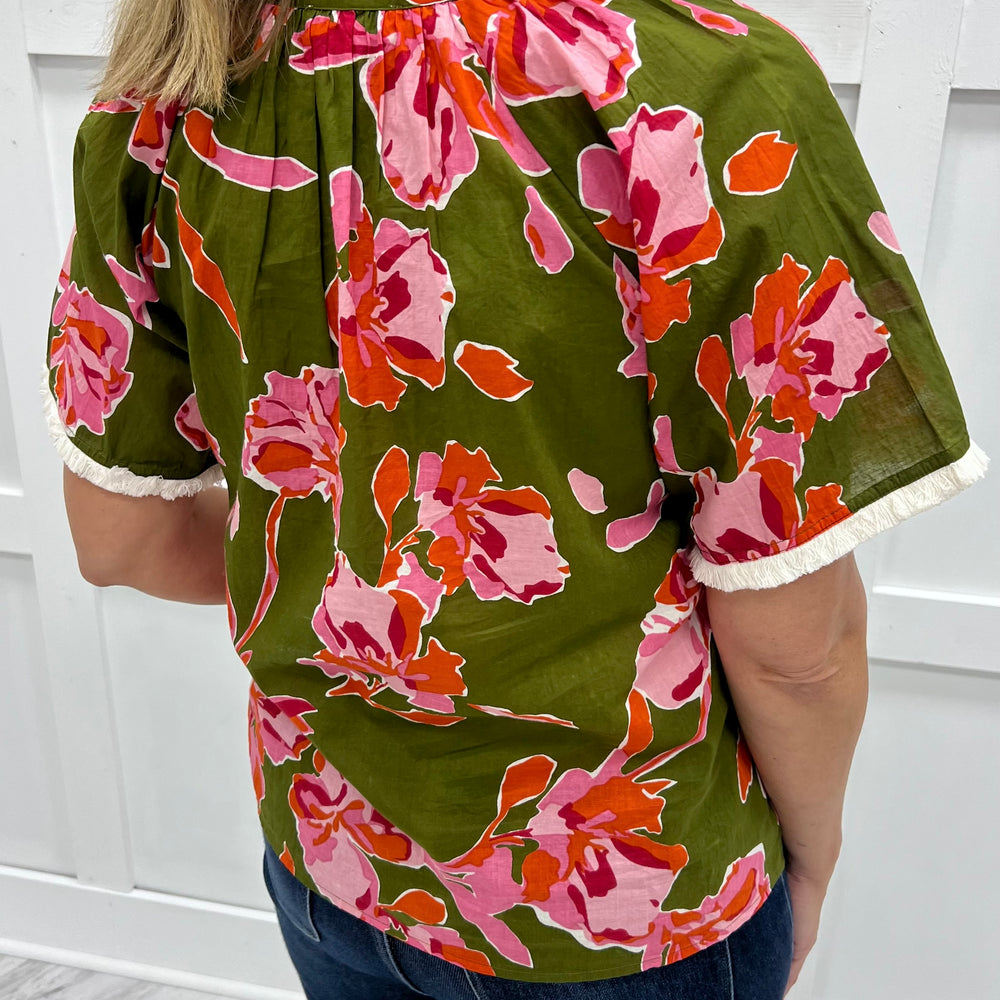 
                  
                    August Flower Button Front Top
                  
                